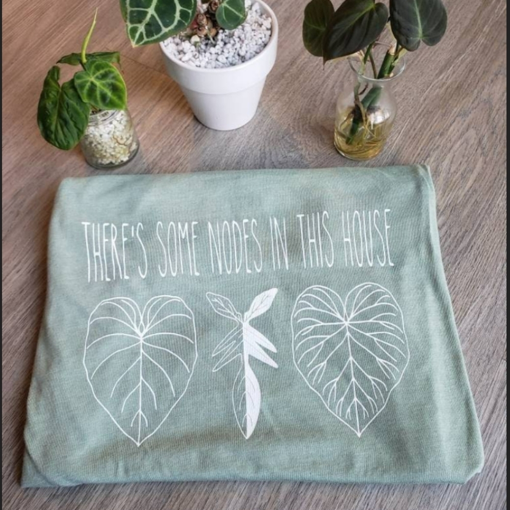 There's Some Nodes In This House Philodendron Leaf Funny Plant T Shirt